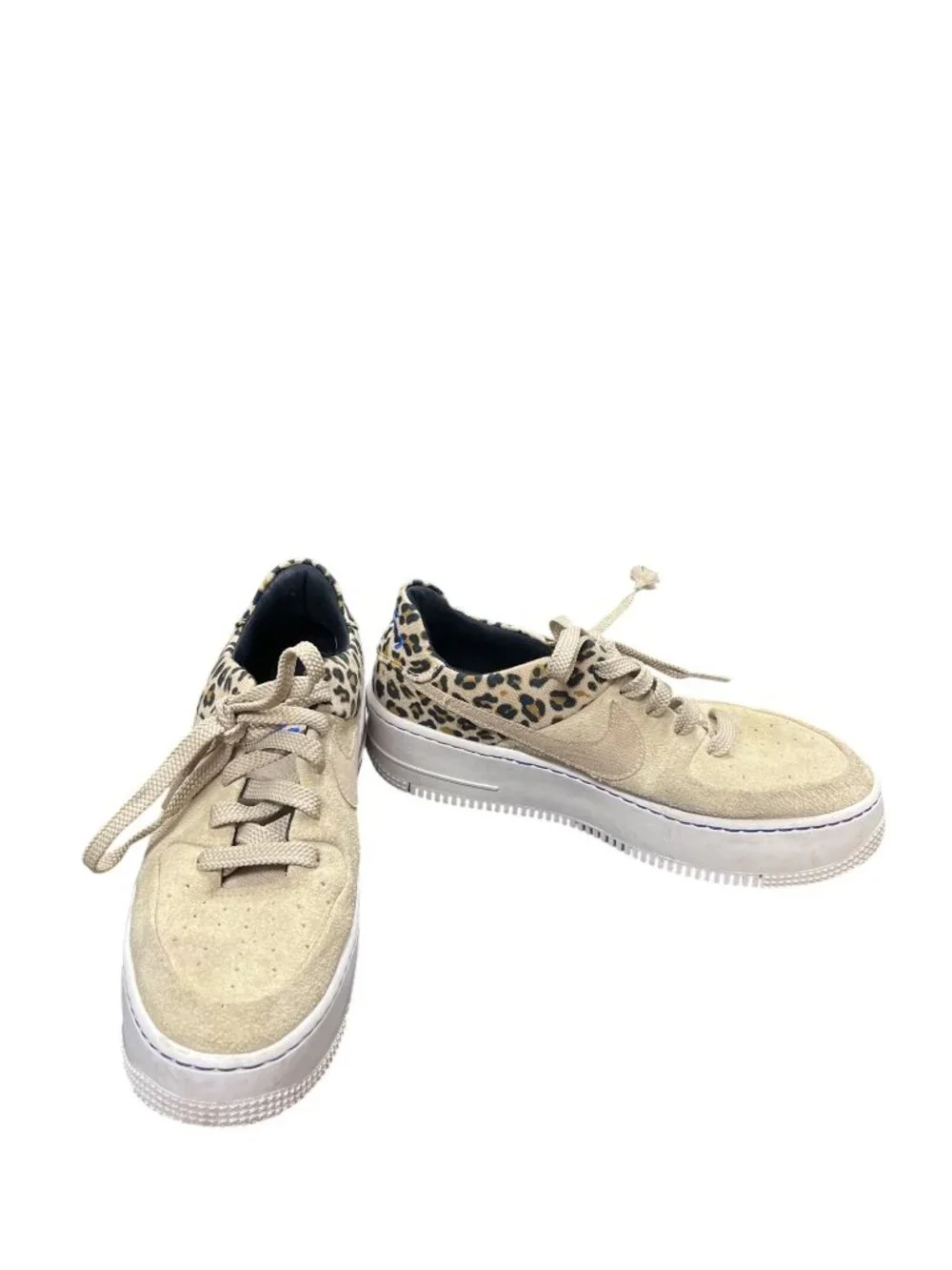Nike AF1 wms Sage Premium leopard low top tan suede sneakers sz 7.5 SKU 10-521